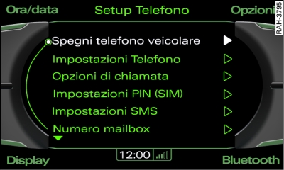 Spegnimento del telefono veicolare